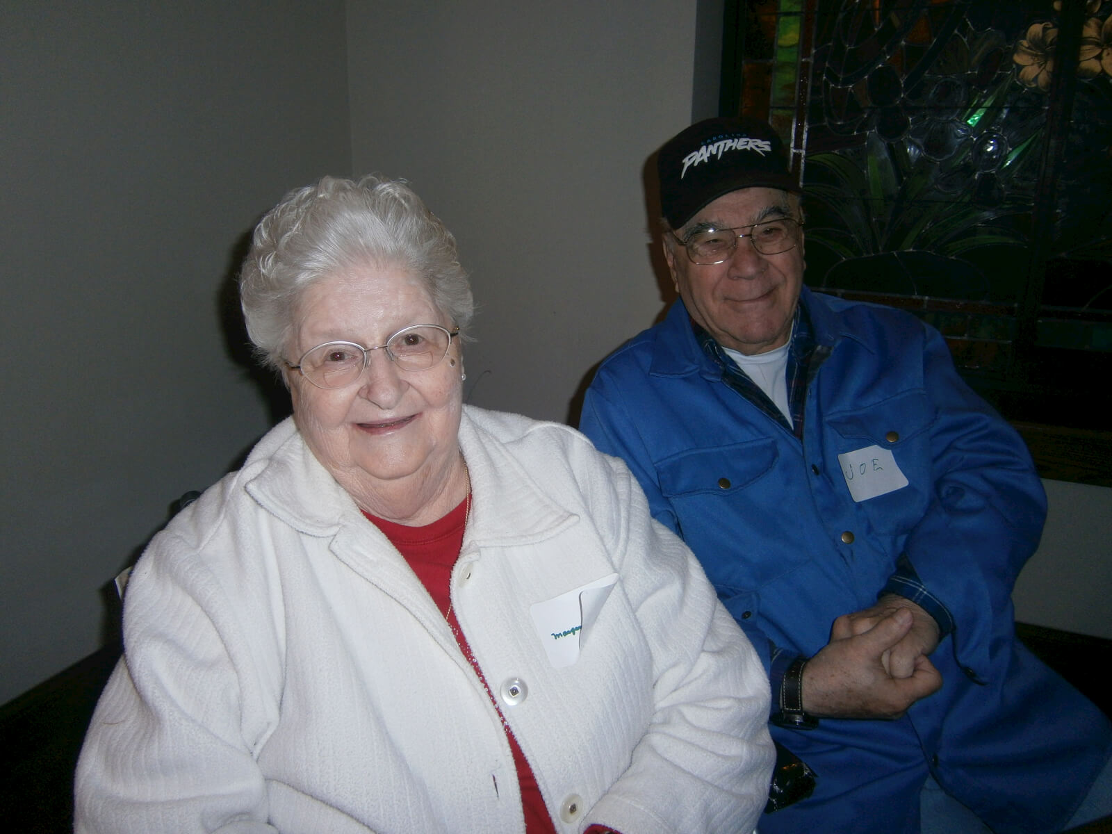 at the luncheon are Wexford House residents Margaret Ingle and Joe Campana