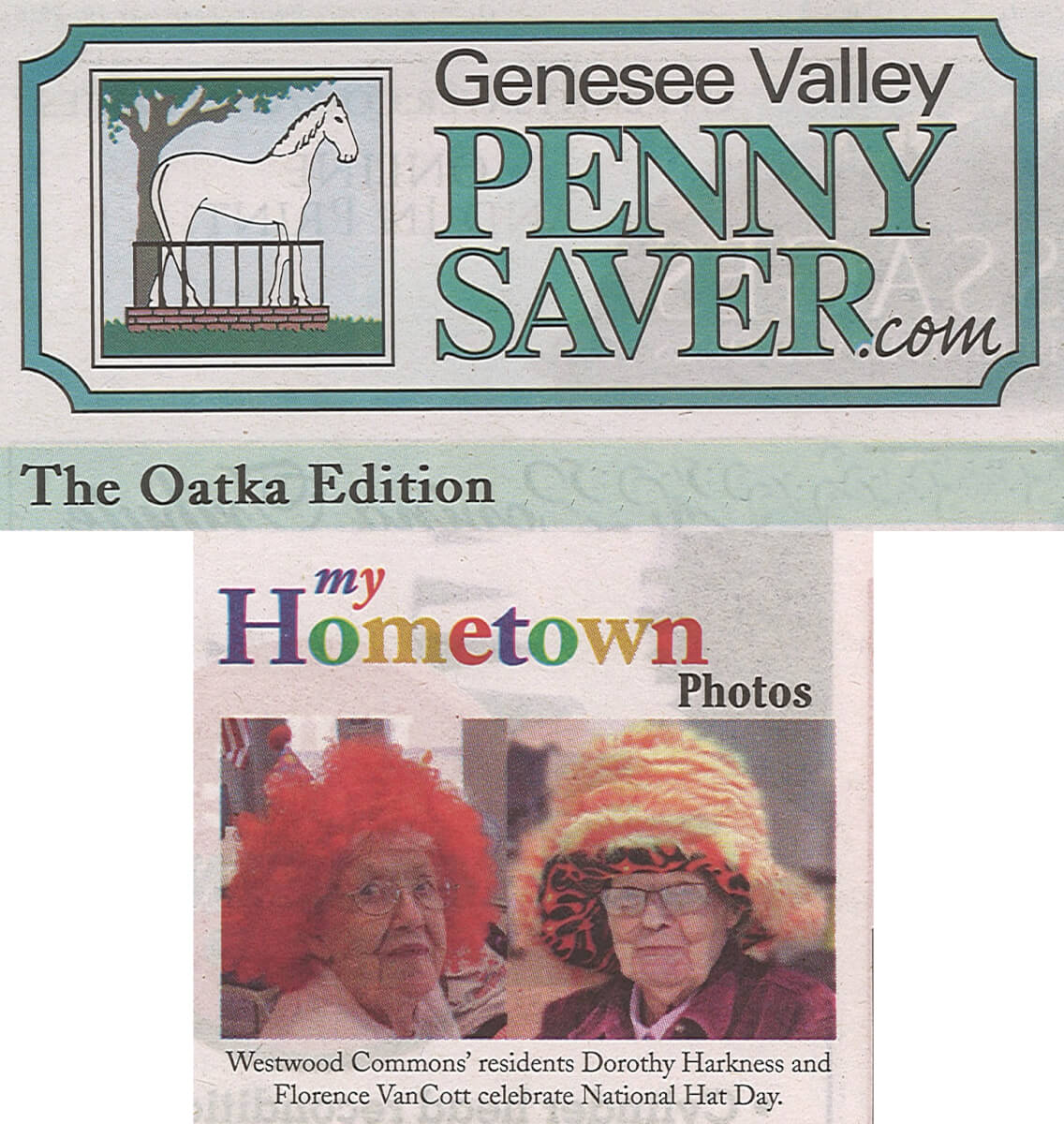 Westwood Commons Hat Day photo in the Genesee Valley Penny Saver February 19, 2016