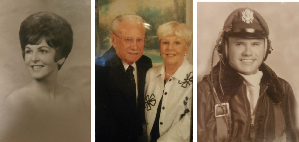 Young and old photos of Twelve Oaks residents Ruth and Billy Baker