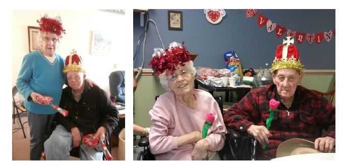 Twelve Oaks residents who were voted king and queen of assisted living and memory care