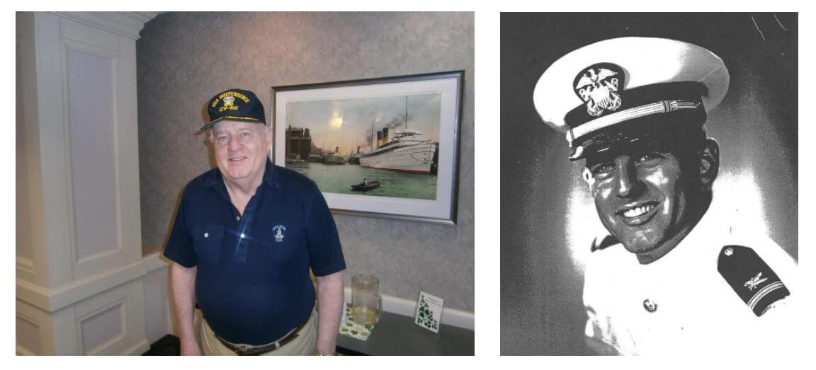 Photos of Earl “Curly” Mayer in uniform, past and present