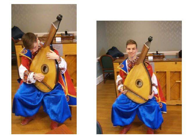  Bandurist Bogdan Shutka, a senior at Lancaster High School plays in honor of Russian day for Glenwell residents