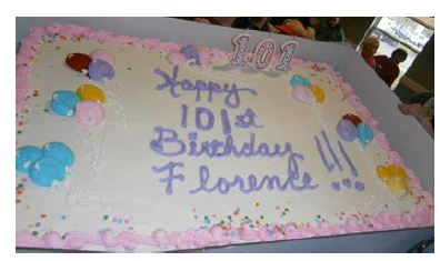 Glenwell resident Florence Raczynski's 101st birthday cake