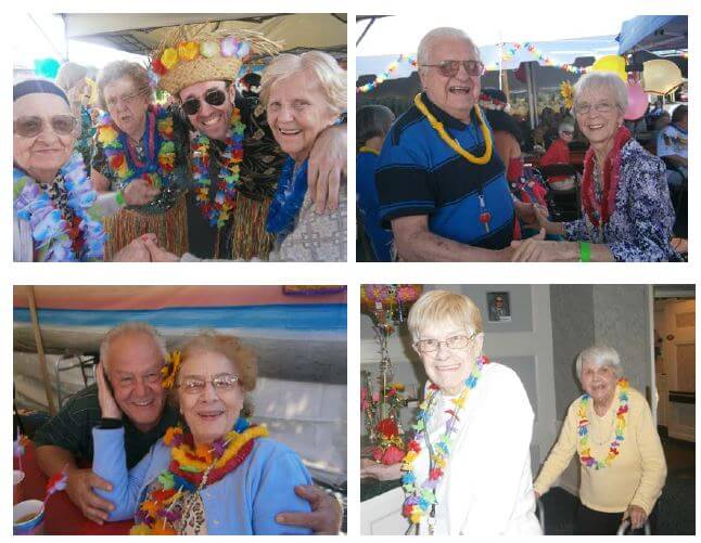 Glenwell residents, staff and family enjoying a Hawaiian Luau