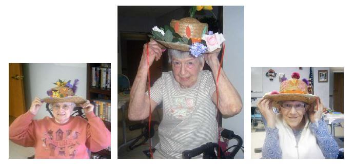 Horizons residents pictured with their funny hats