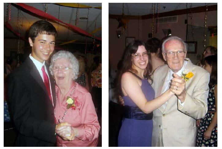 Students dance with residents at the Horizons senior ball