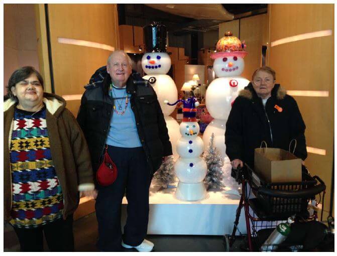 Woodcrest Commons residents Kathy Lacina, John Hicks and Mary Male recently explored The Corning Museum of Glass