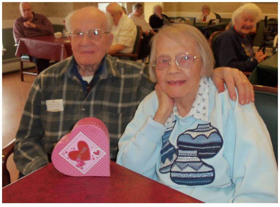 Westwood Commons residents Glen and Helen Stewart at the Valentine's Day socials