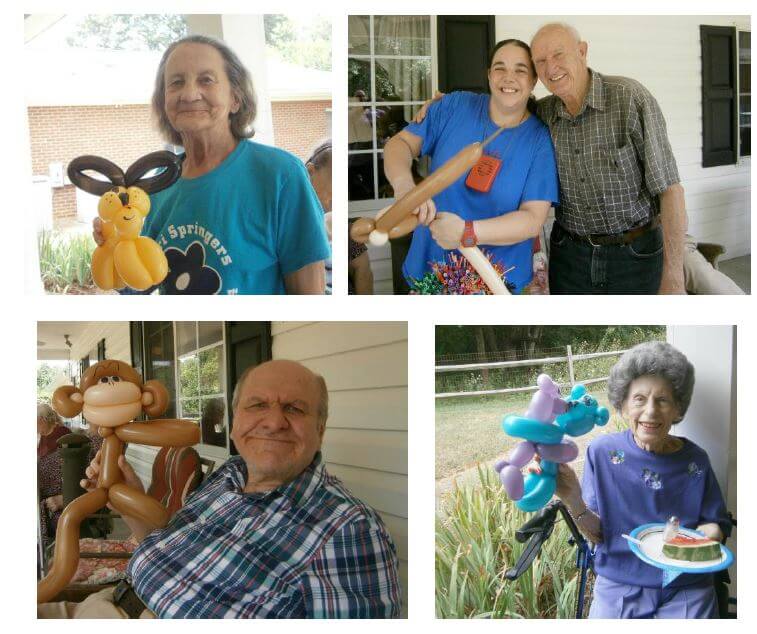 Cambridge House residents with balloon animals at the Watermelon Social