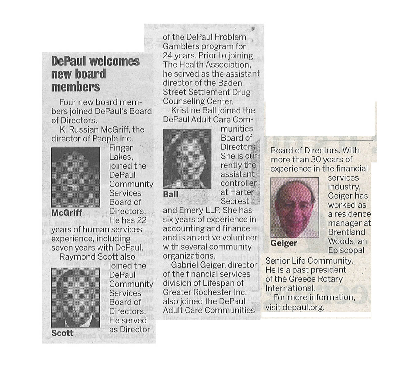 DePaul Welcomes New Board Members in Board News February 28, 2014