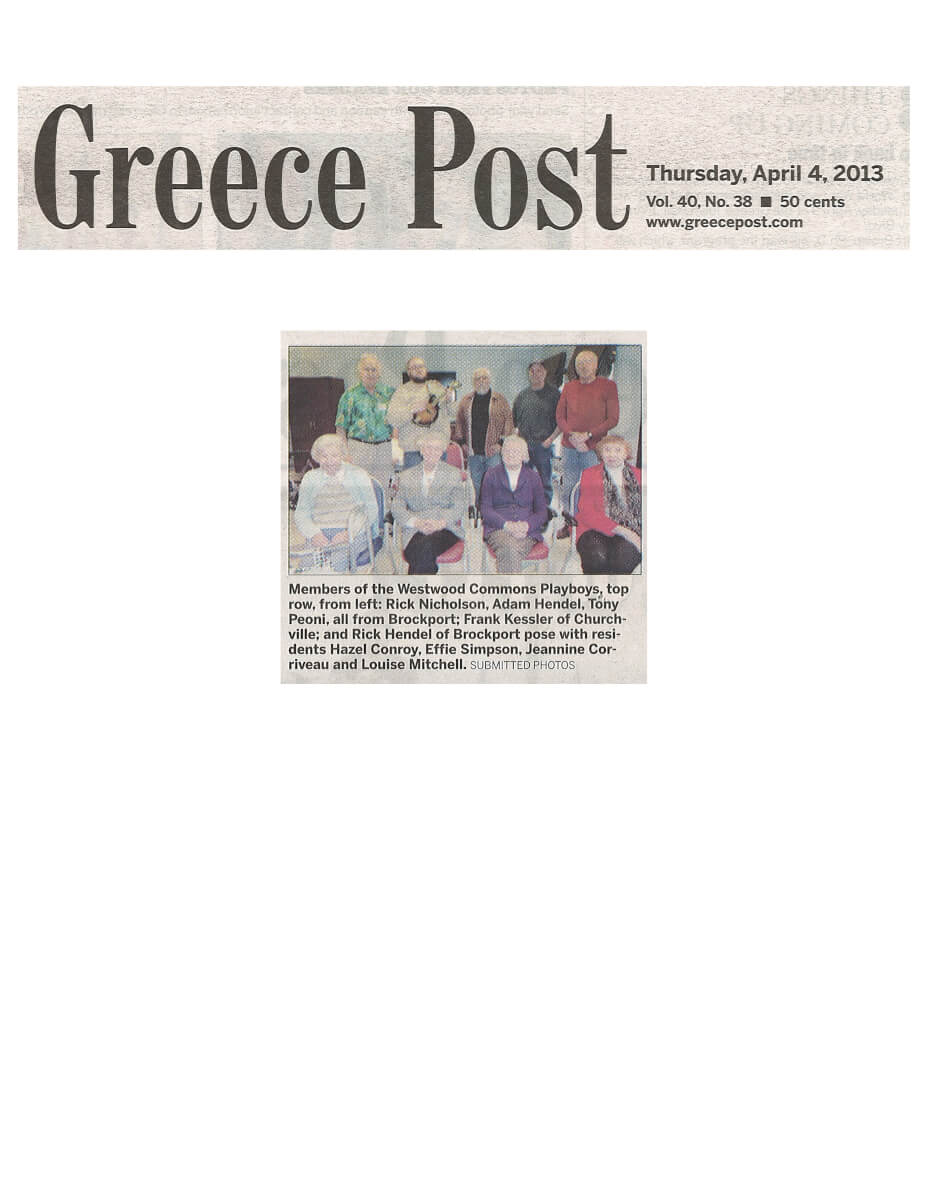 Westwood Commons Playboys Story in the Greece Post April 2013
