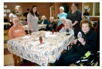 Overton and Weakland are Wexford House residents Rick Taylor, Nany Killian, Jackie Taylor, Betty Sigmon, Valerie Rogers and Frances Genta.