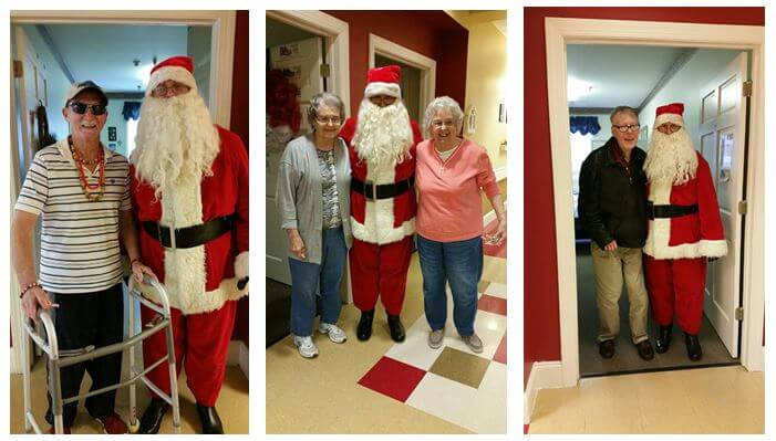 Woodridge residents William Hildreth, Betty Broome and Bea Brantley, as well as Oliver Moore with Santa