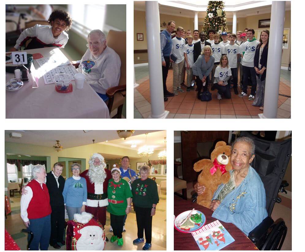 Students from the Calvary Day School spent one-on-one time with Southfork residents singing holiday carols, setting up Christmas trees, decorating gingerbread cookies and playing bingo as part of their School of Service project