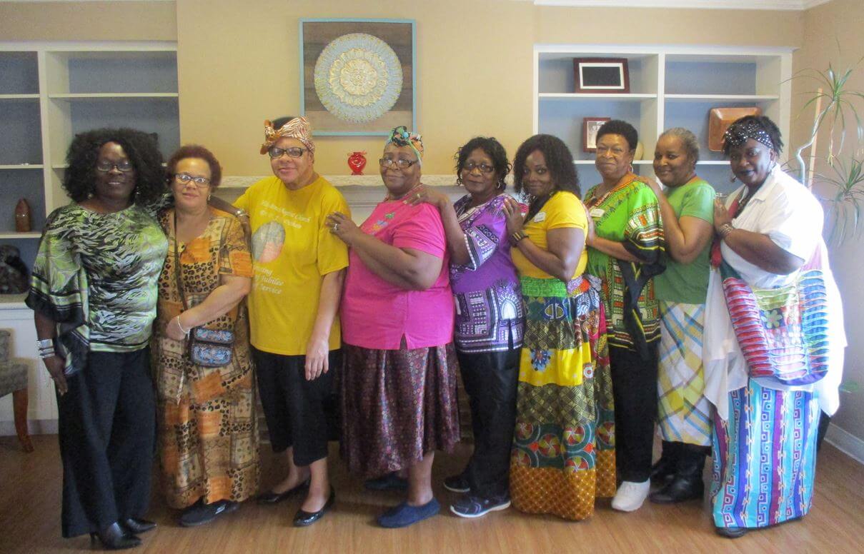  and Greenbrier staff and residents Matresse McAllister, Vernessa Smith, Deloris Pighet, Clara Gaddy, Flora Jones, Ophelia Cummings, Brenda Blue, Katherine Vanderhall and Antionetta Fulmore.