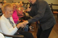 Johnny Dee Singing To A Resident At Wheatfield Commons