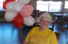 Resident Elsie Floyd enjoying the Valentine’s Day festivities at Greenbrier