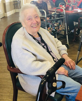 Female resident at glenwell enjoying the music