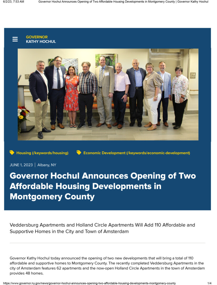 Governor Hochul Announces Opening Of Two Affordable Housing ...